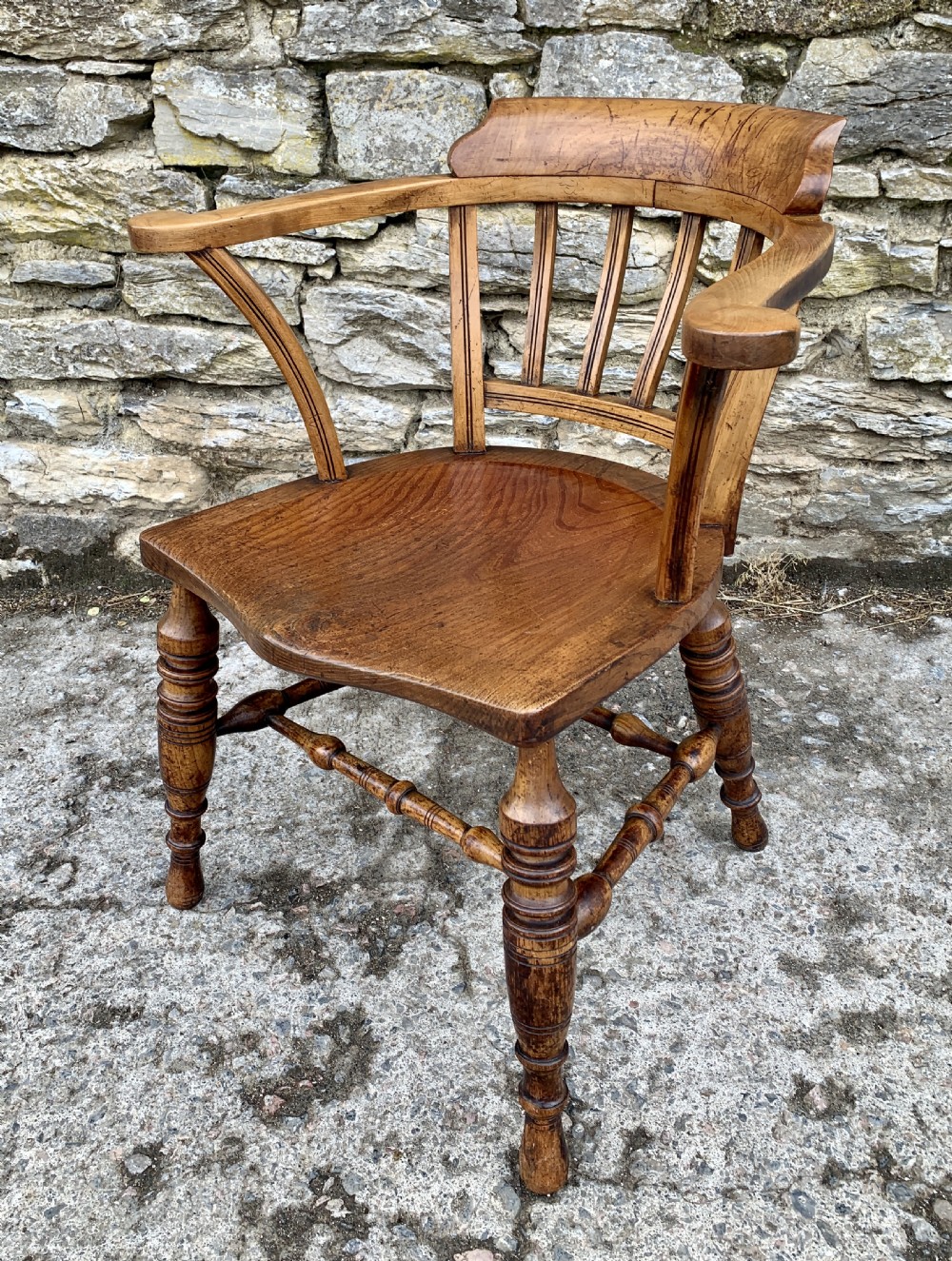 Antique Beech and Elm Captains Chair View II