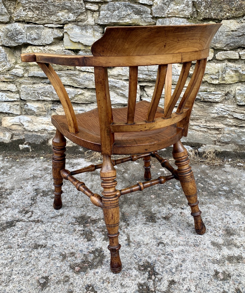 Antique Beech and Elm Captains Chair View V