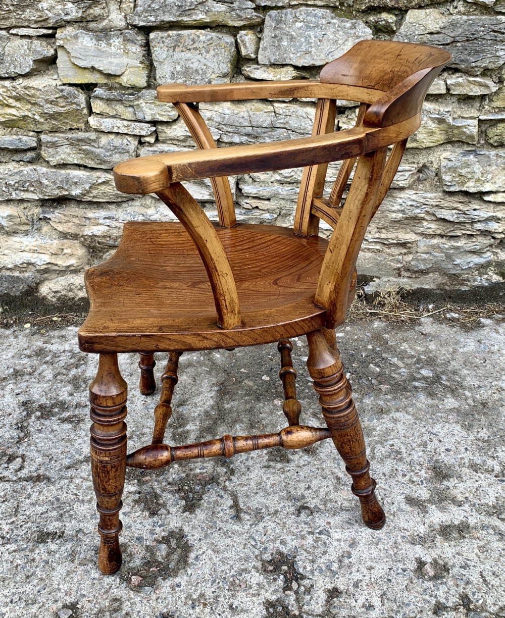 Antique Beech and Elm Captains Chair View VI