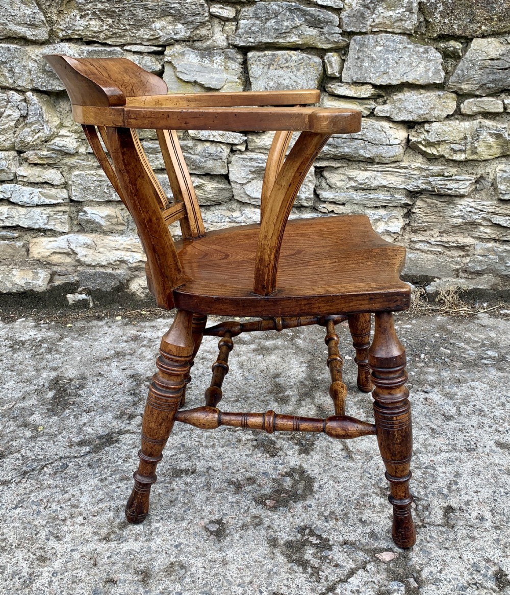 Antique Beech and Elm Captains Chair View VII