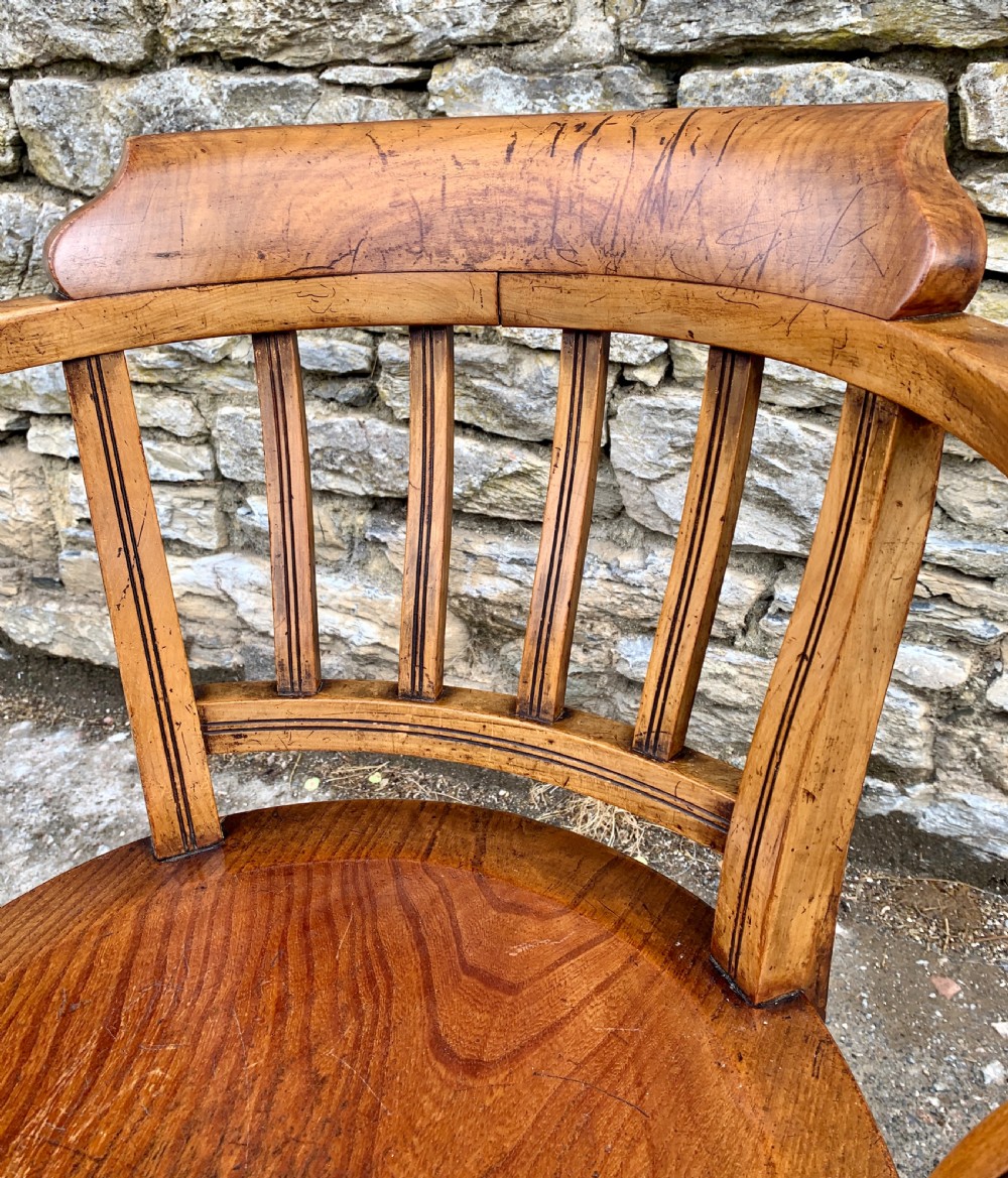 Antique Beech and Elm Captains Chair View X