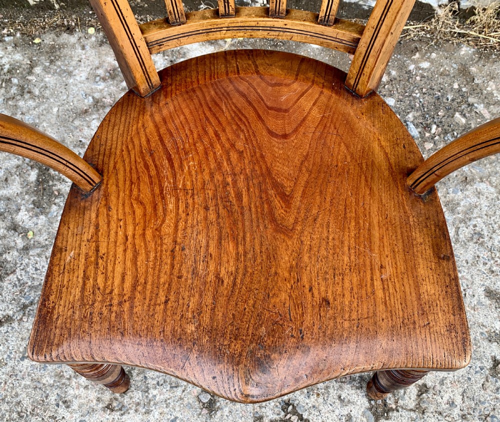 Antique Beech and Elm Captains Chair View XI