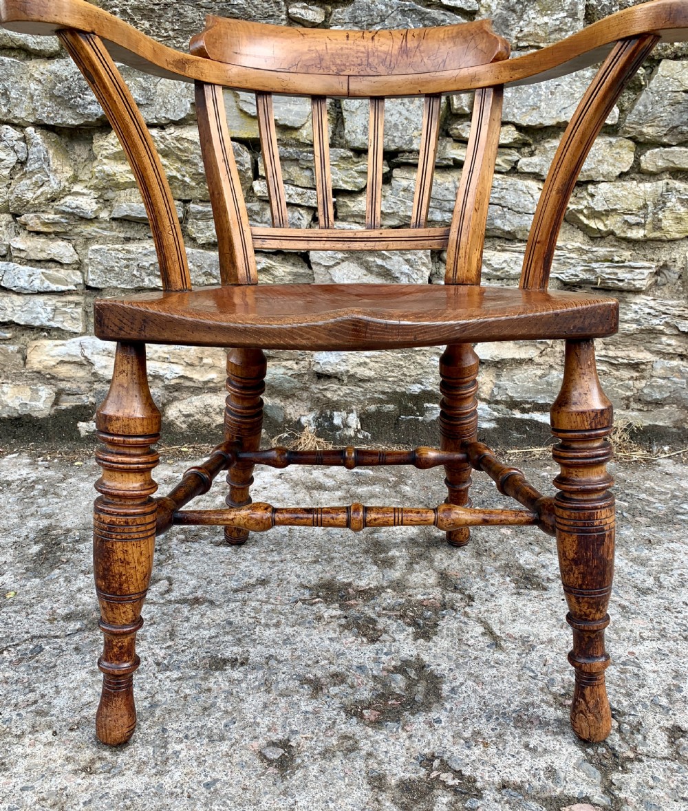 Antique Beech and Elm Captains Chair View XII