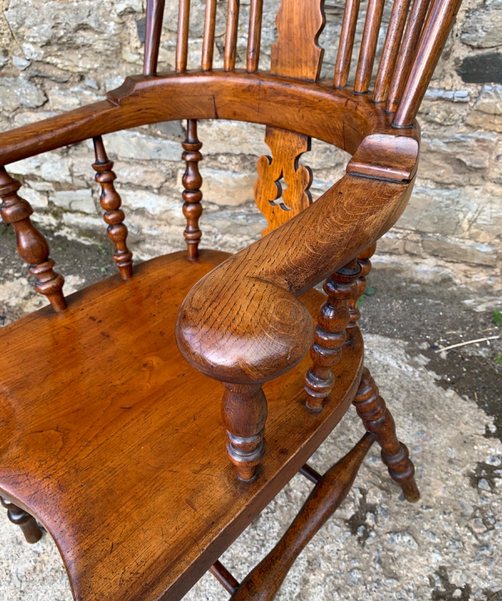 Pair of Antique Broad Arm Windsor Chairs View IX