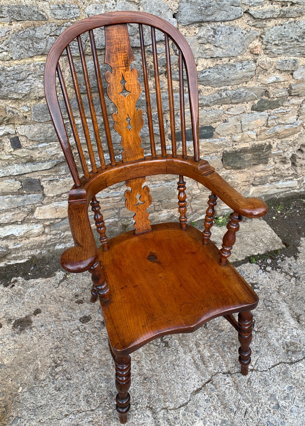 Pair of Antique Broad Arm Windsor Chairs View XIII