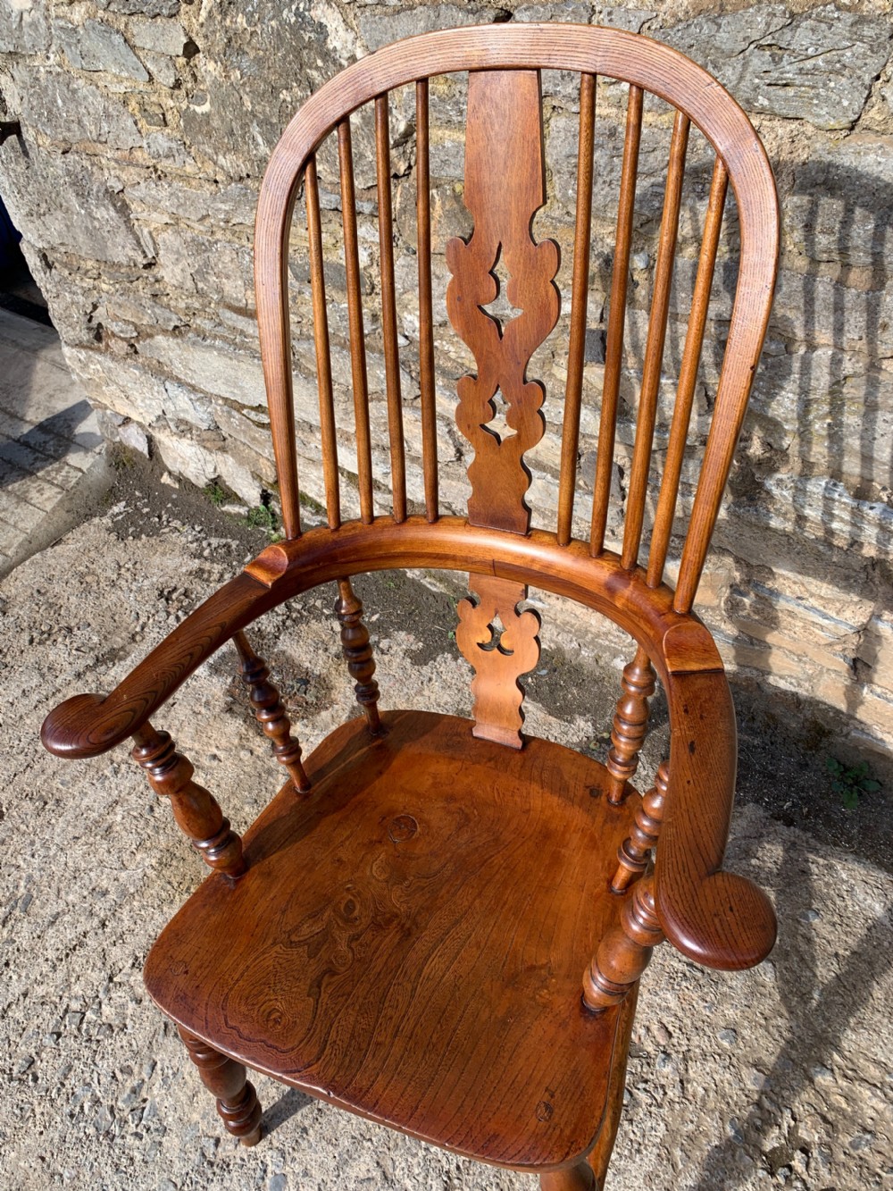 Pair of Antique Broad Arm Windsor Chairs View XIV