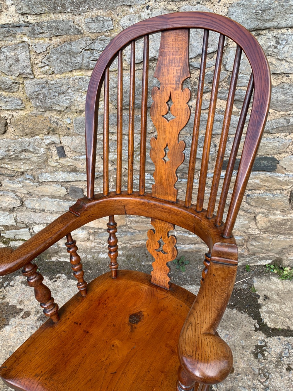 Pair of Antique Broad Arm Windsor Chairs View XV