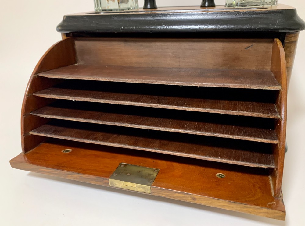 Victorian Walnut Desktop Stationery Box View IX