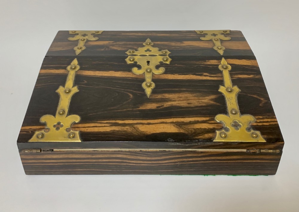 Victorian Coromandel Brass Bound Writing Slope