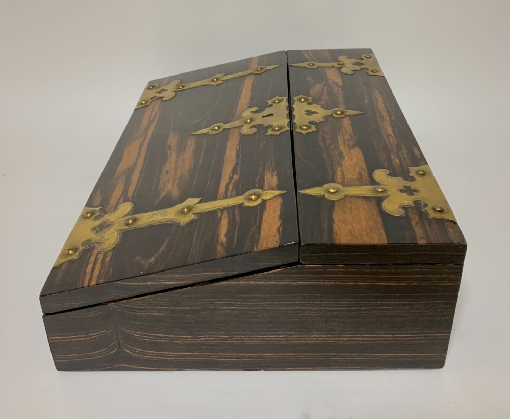 Victorian Coromandel Brass Bound Writing Slope View II