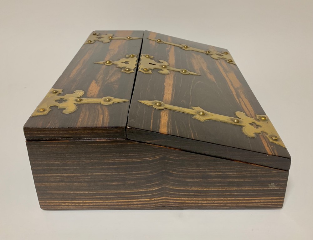 Victorian Coromandel Brass Bound Writing Slope View VI