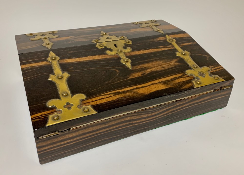 Victorian Coromandel Brass Bound Writing Slope View VII