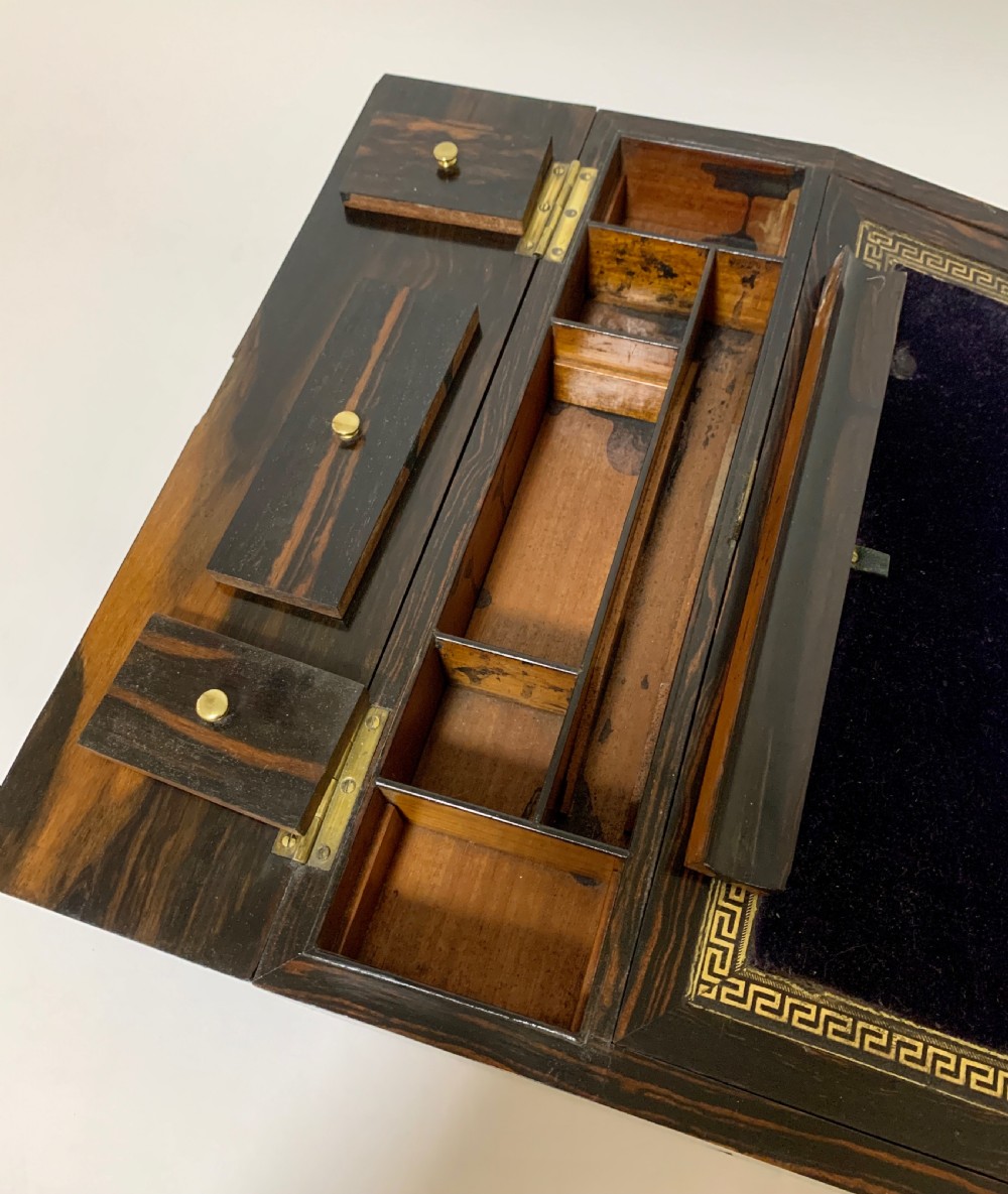 Victorian Coromandel Brass Bound Writing Slope View IX