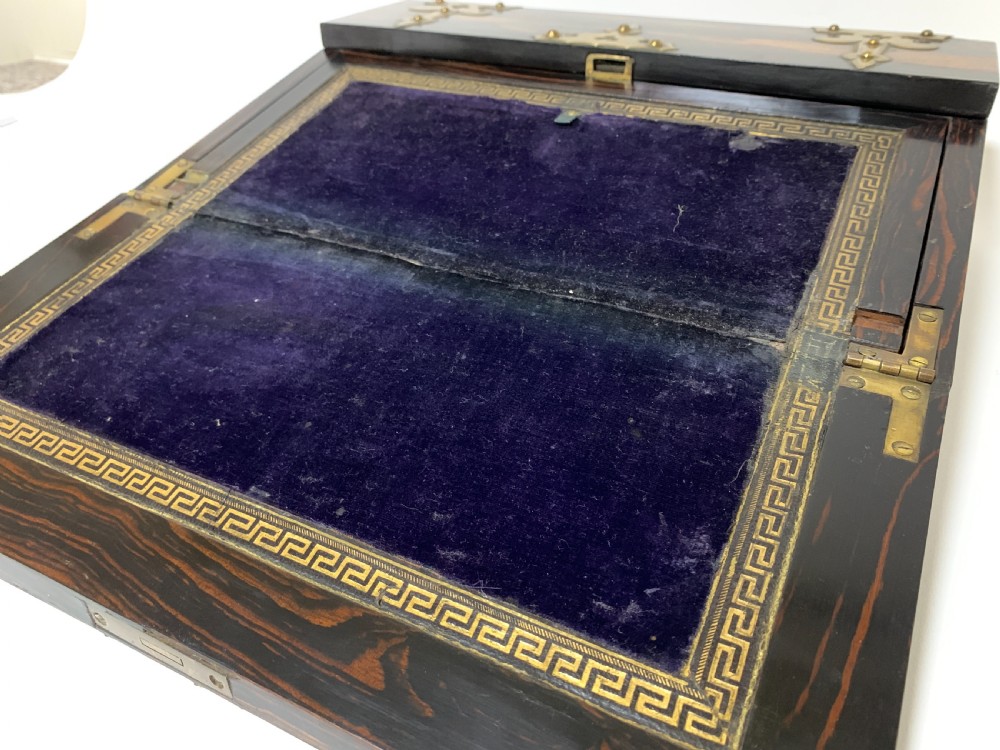 Victorian Coromandel Brass Bound Writing Slope View X