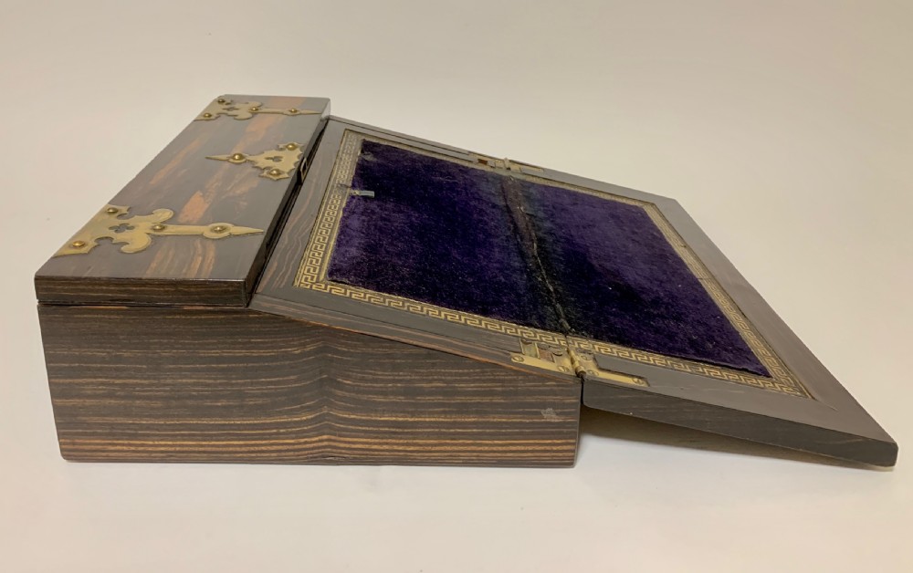 Victorian Coromandel Brass Bound Writing Slope View XI