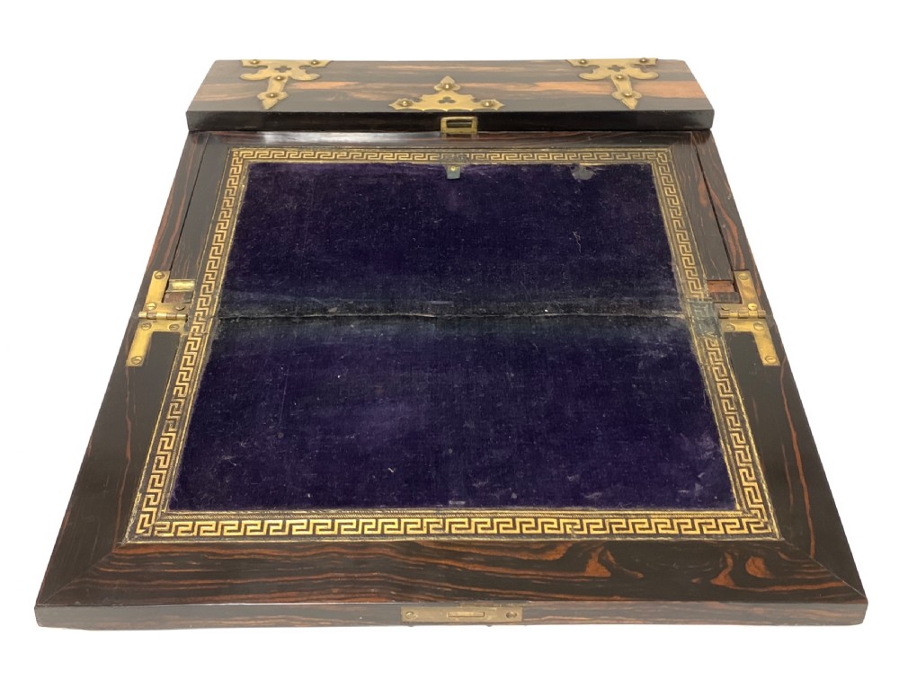 Victorian Coromandel Brass Bound Writing Slope View XIII