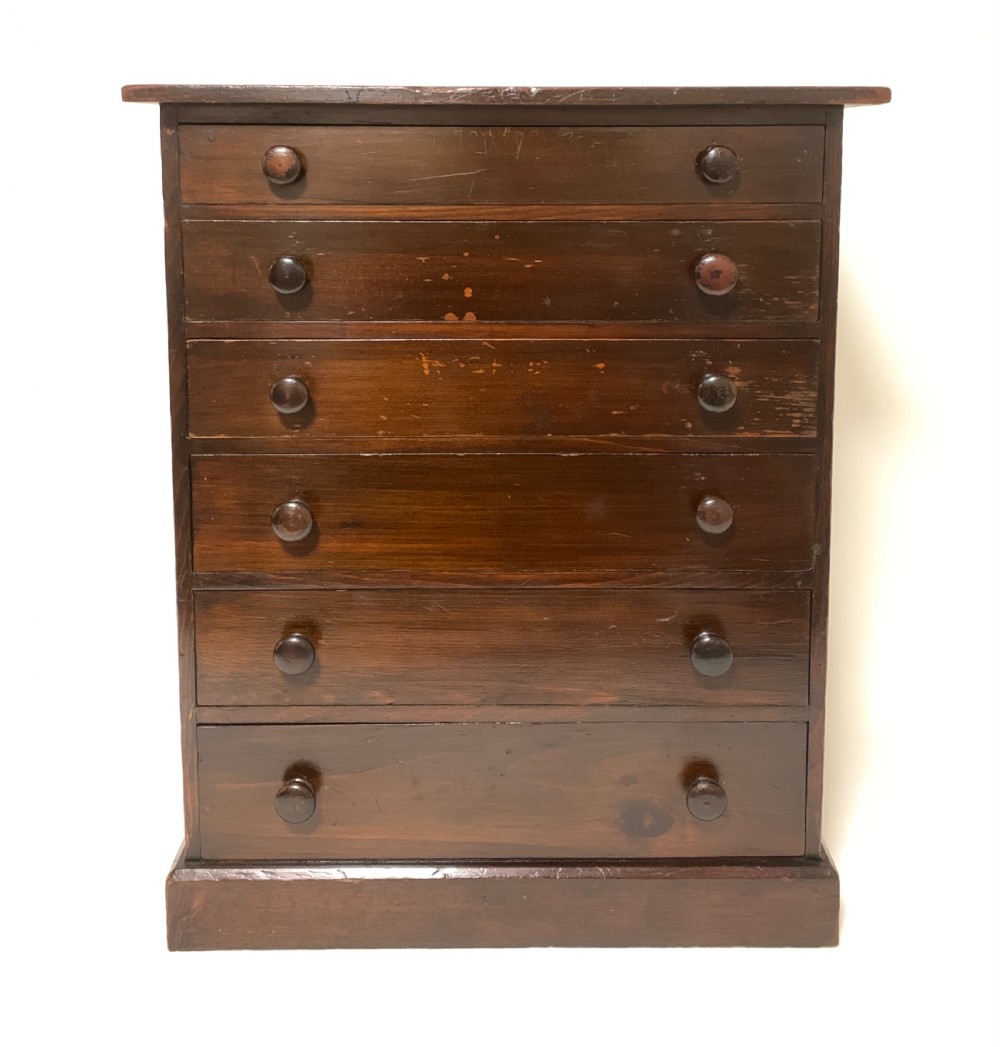 Antique Tabletop Collectors Specimen Cabinet Drawers