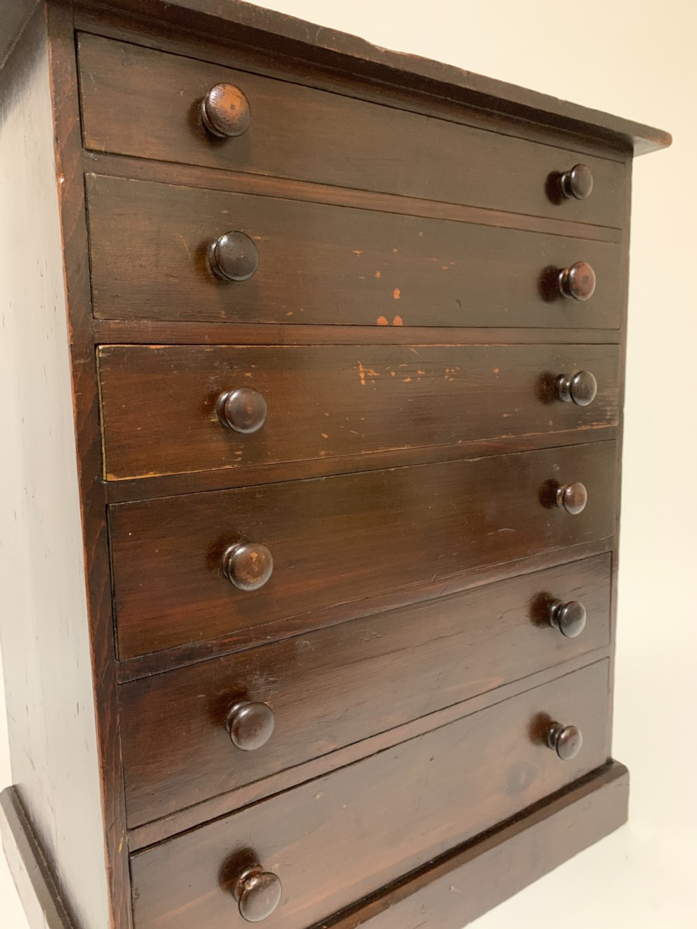 Antique Tabletop Collectors Specimen Cabinet Drawers View XIII