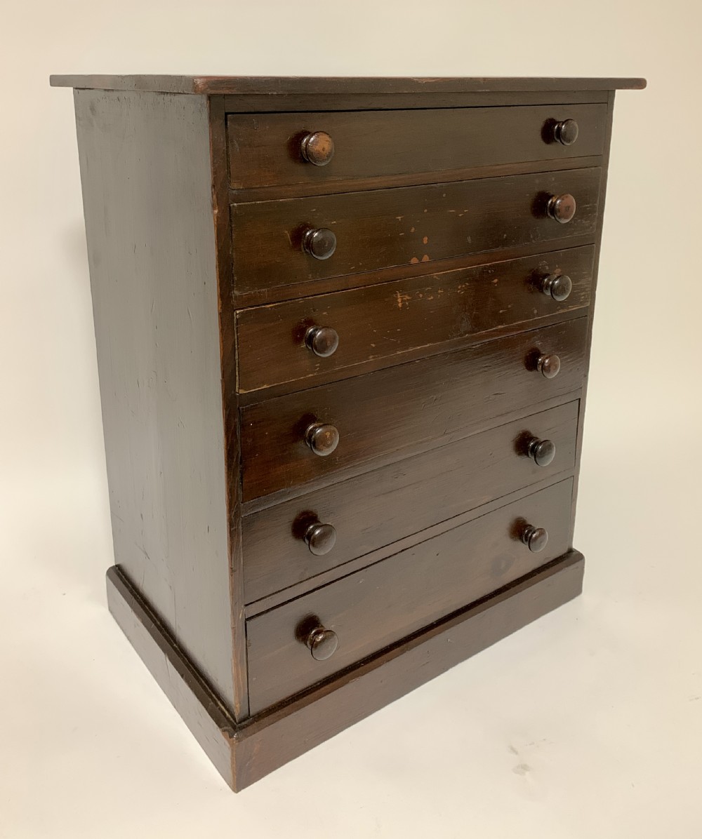 Antique Tabletop Collectors Specimen Cabinet Drawers View XIV