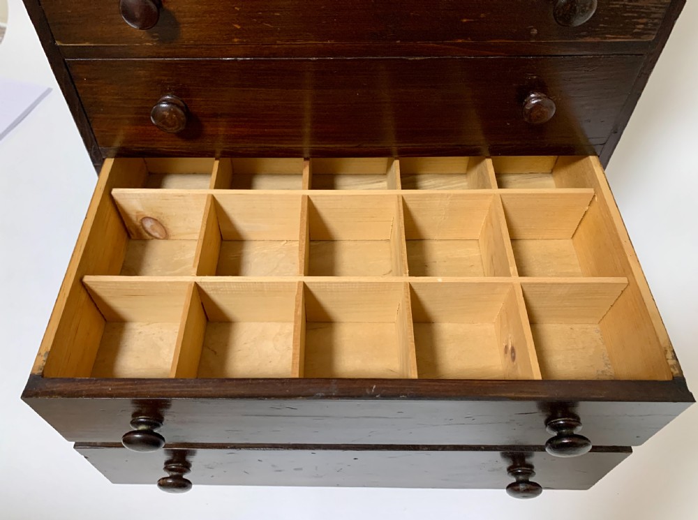 Antique Tabletop Collectors Specimen Cabinet Drawers View XVI