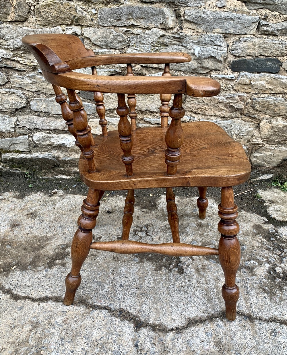 Antique Elm Captains Chair View V