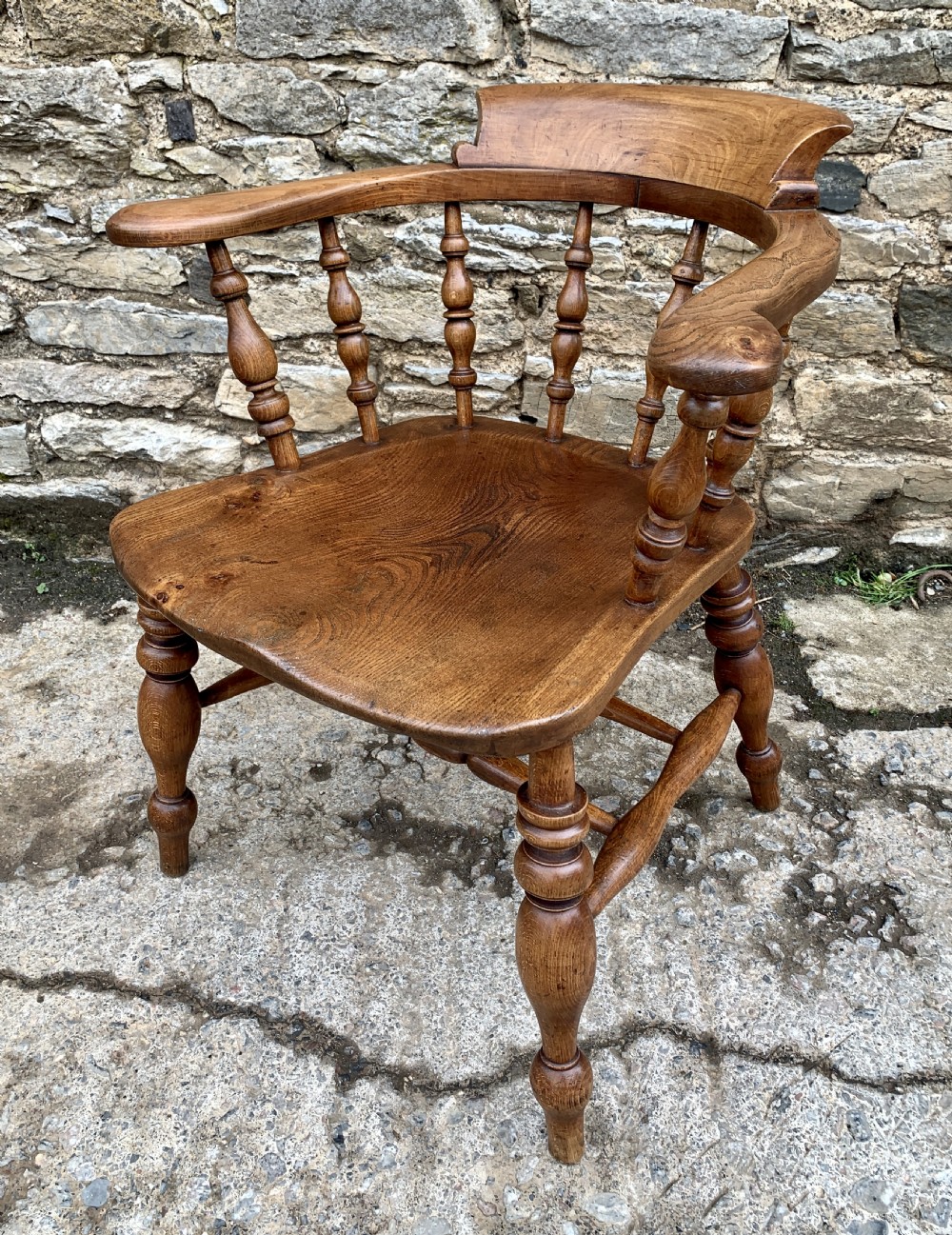 Antique Elm Captains Chair View IX