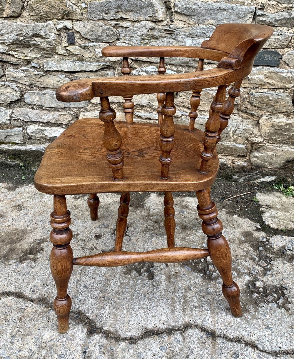Antique Elm Captains Chair View X