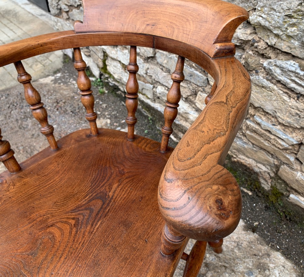 Antique Elm Captains Chair View XI