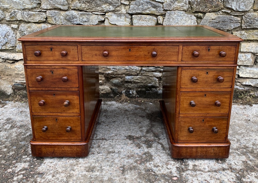 Victorian Mahogany Pedestal Writing Desk View II