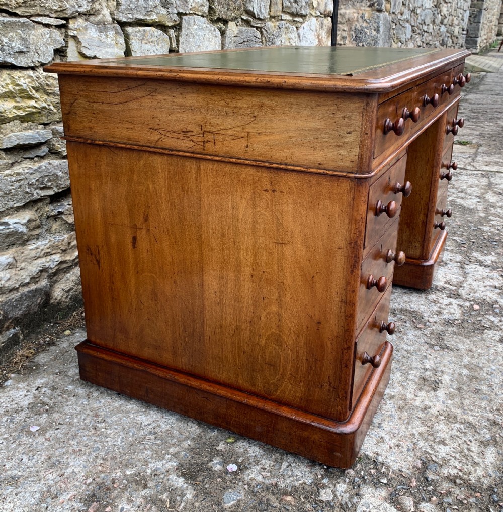 Victorian Mahogany Pedestal Writing Desk View V