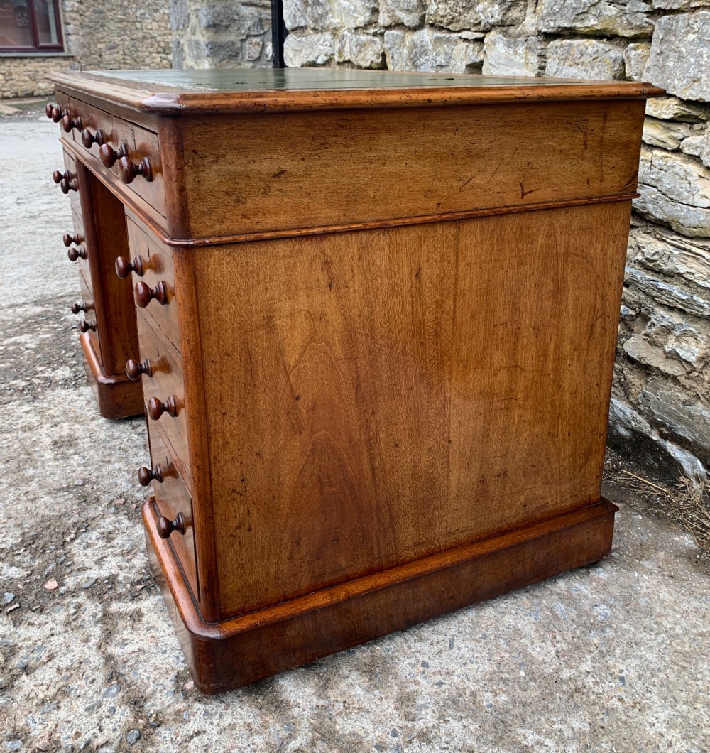 Victorian Mahogany Pedestal Writing Desk View VI