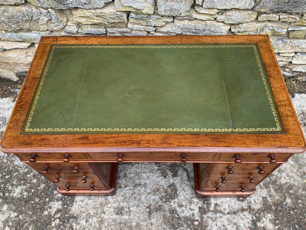 Victorian Mahogany Pedestal Writing Desk View XIII