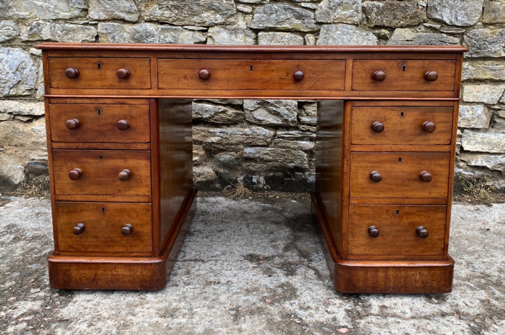 Victorian Mahogany Pedestal Writing Desk View XIV