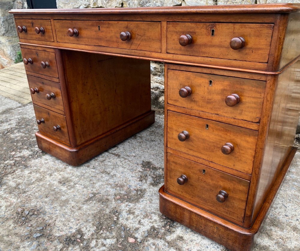 Victorian Mahogany Pedestal Writing Desk View XVI
