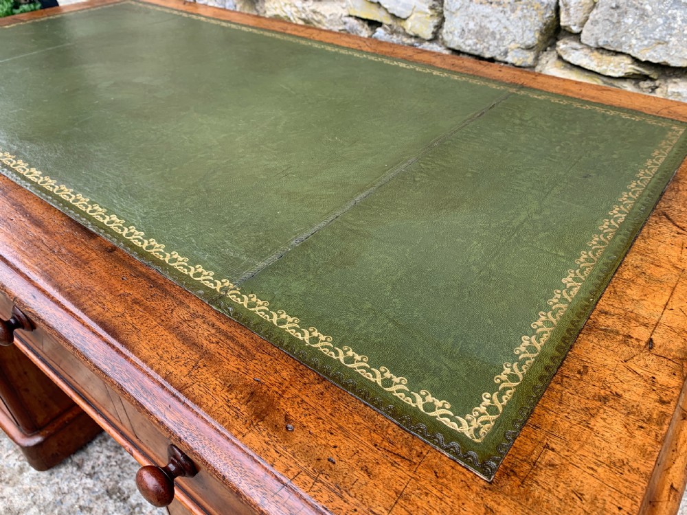 Victorian Mahogany Pedestal Writing Desk View XVIII