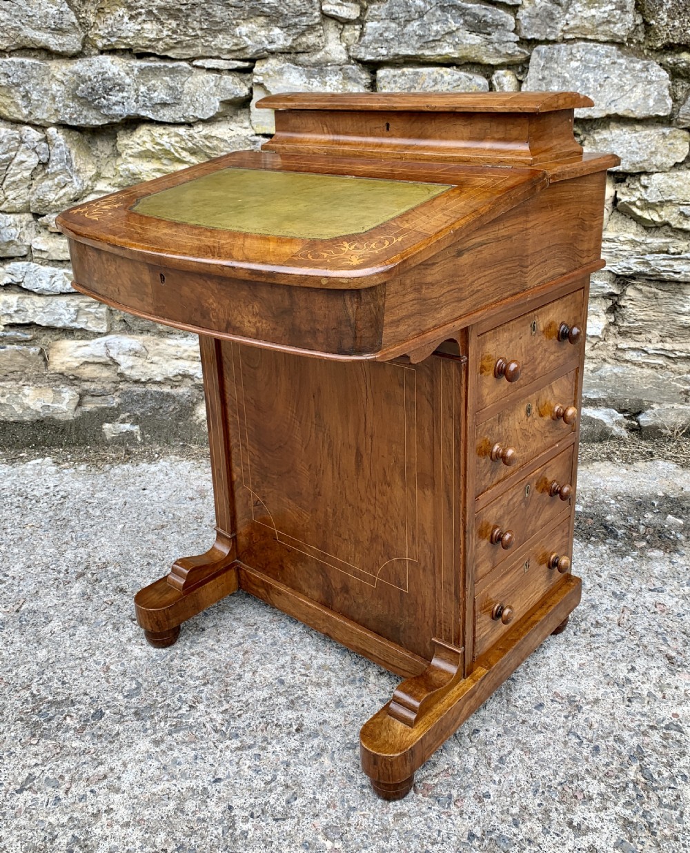 Victorian Burr Walnut Davenport