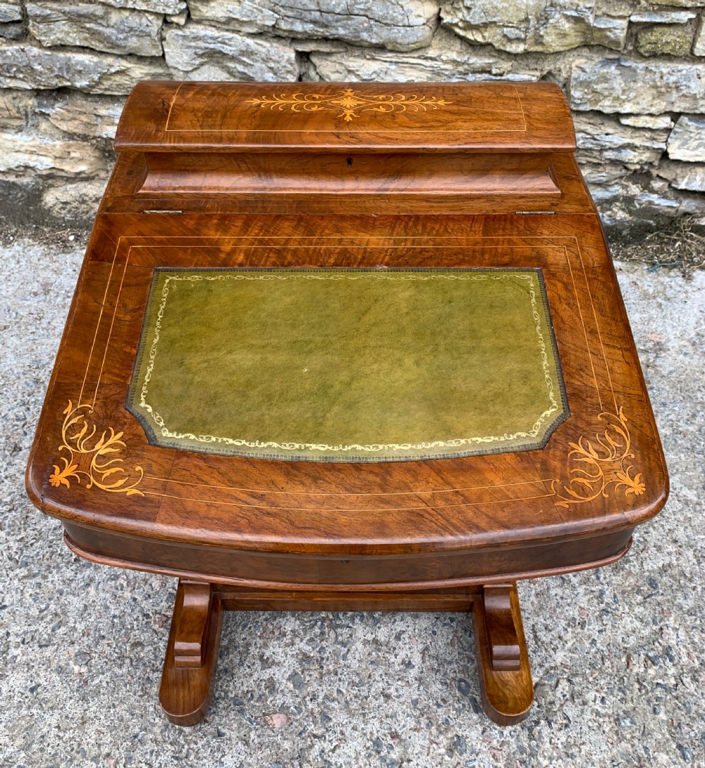 Victorian Burr Walnut Davenport View IV
