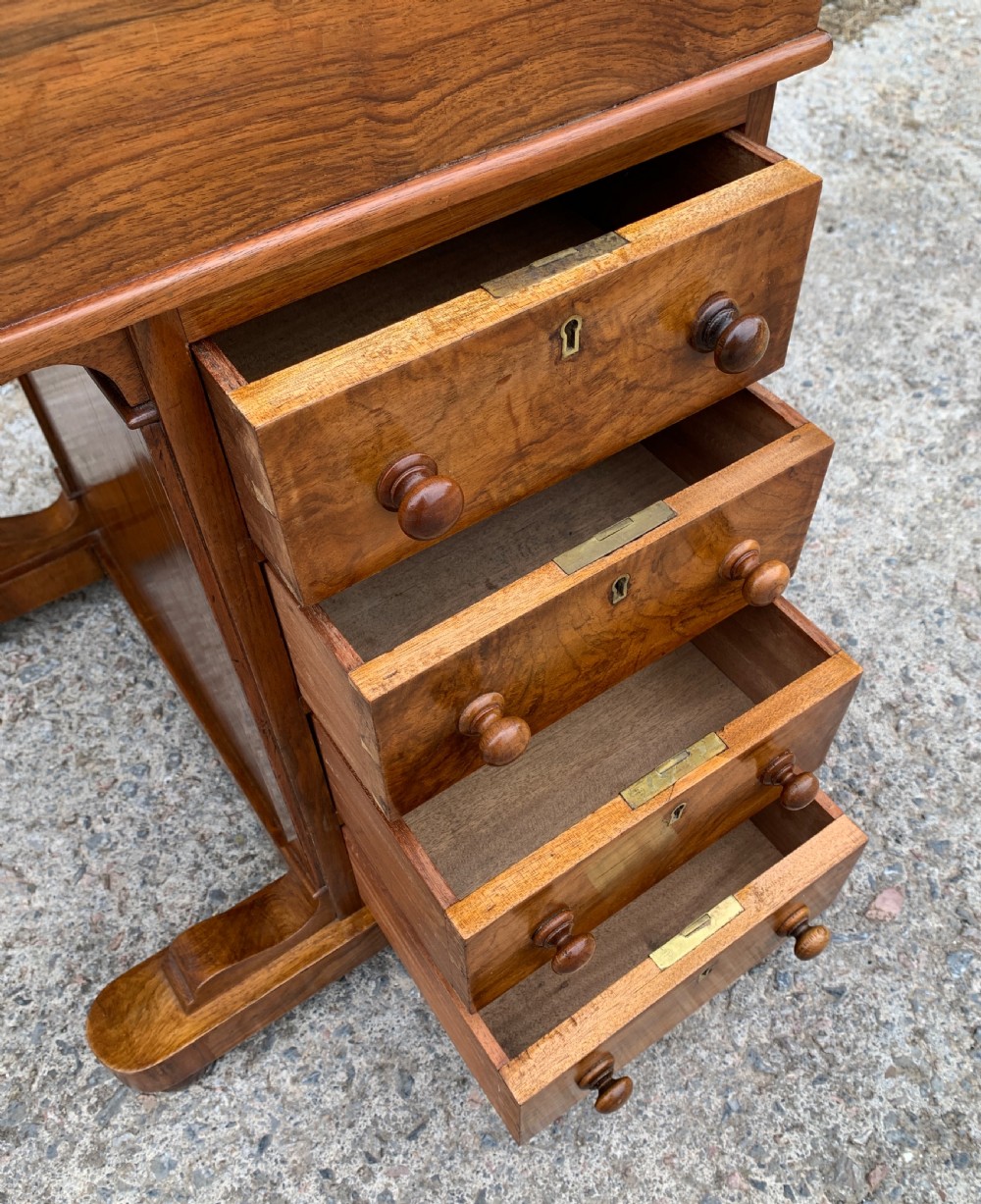 Victorian Burr Walnut Davenport View VI