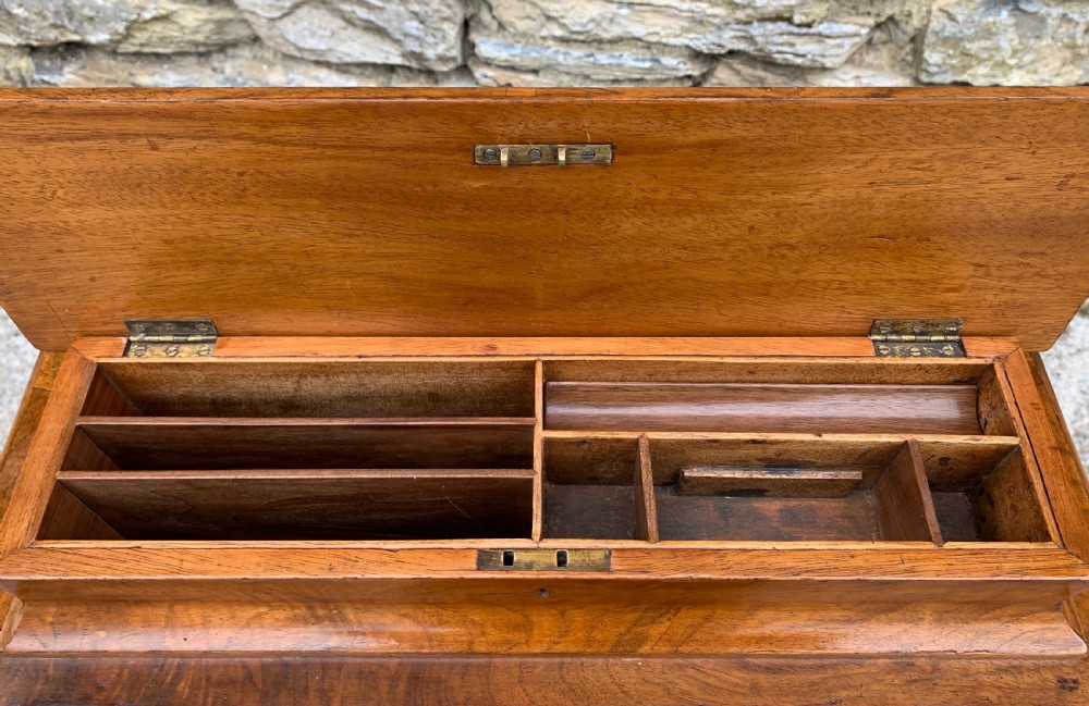Victorian Burr Walnut Davenport View VIII