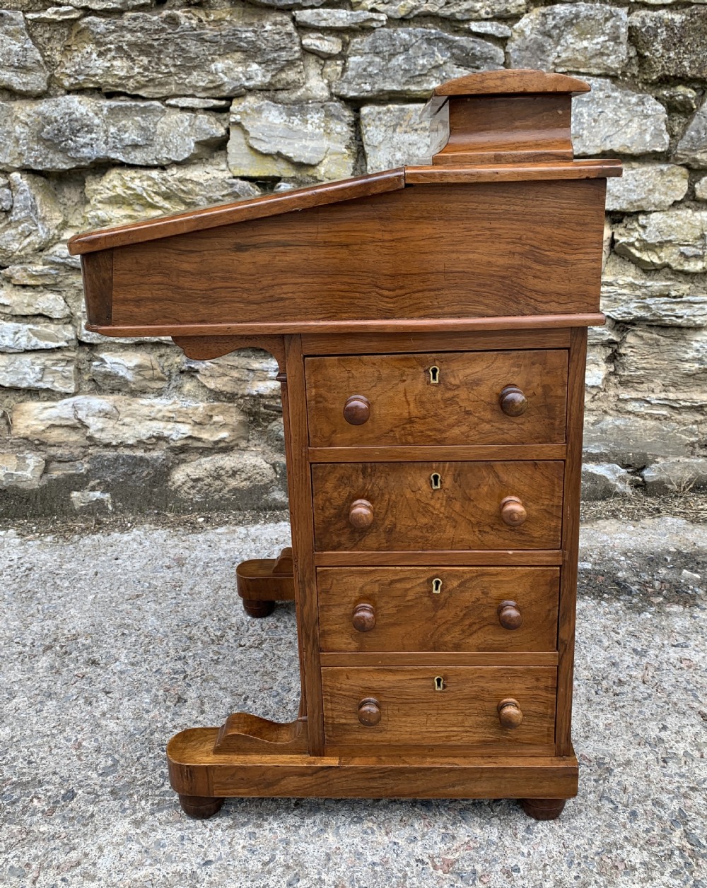 Victorian Burr Walnut Davenport View XVI