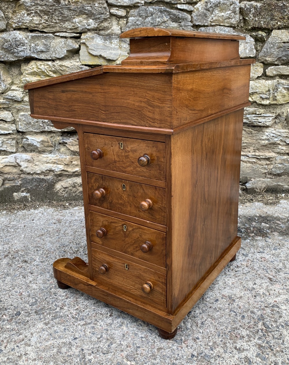 Victorian Burr Walnut Davenport View XX