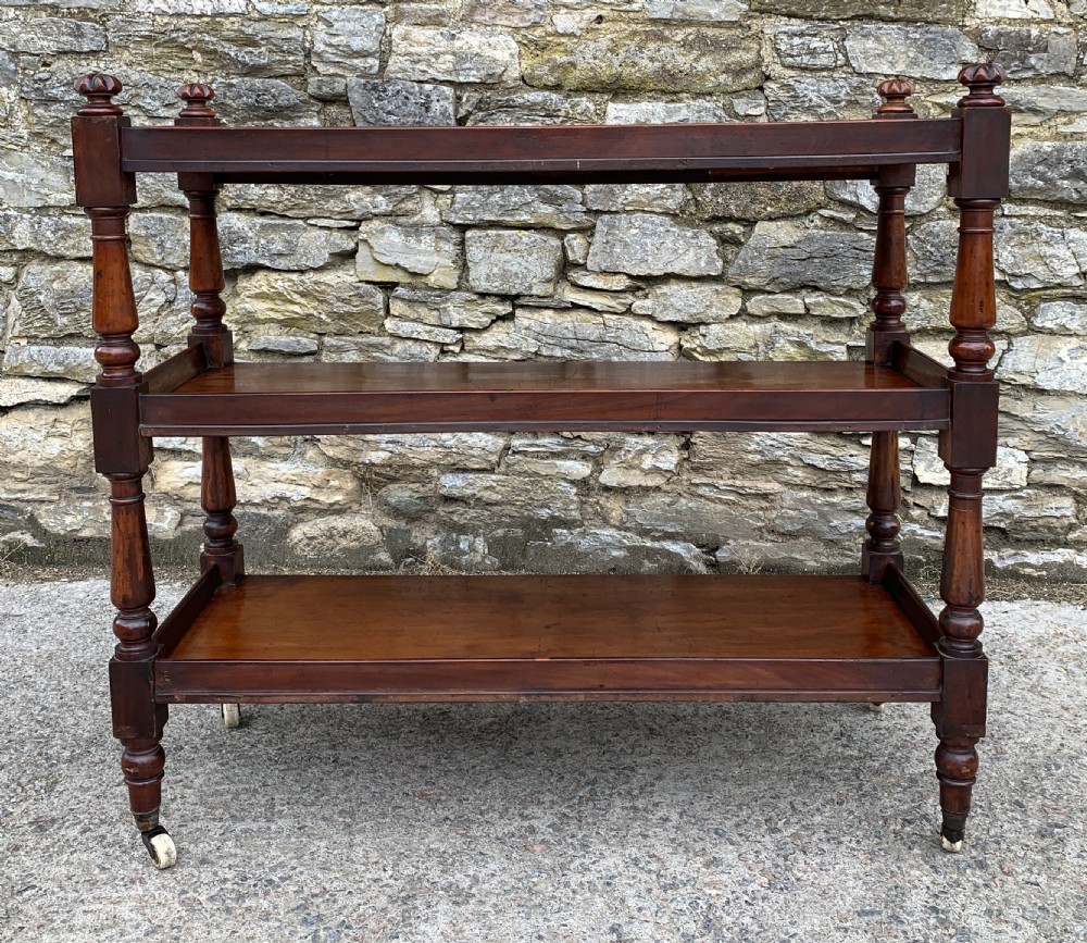 Victorian Mahogany Three Tier Buffet Dumb Waiter