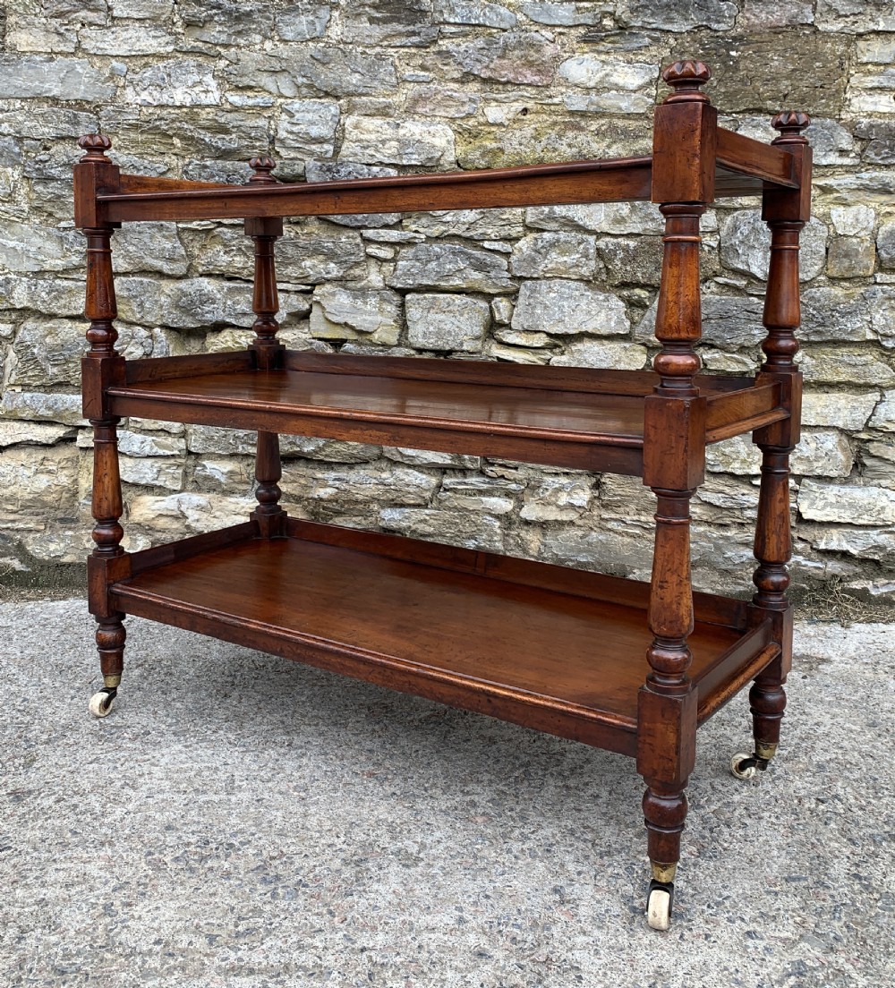 Victorian Mahogany Three Tier Buffet Dumb Waiter View II