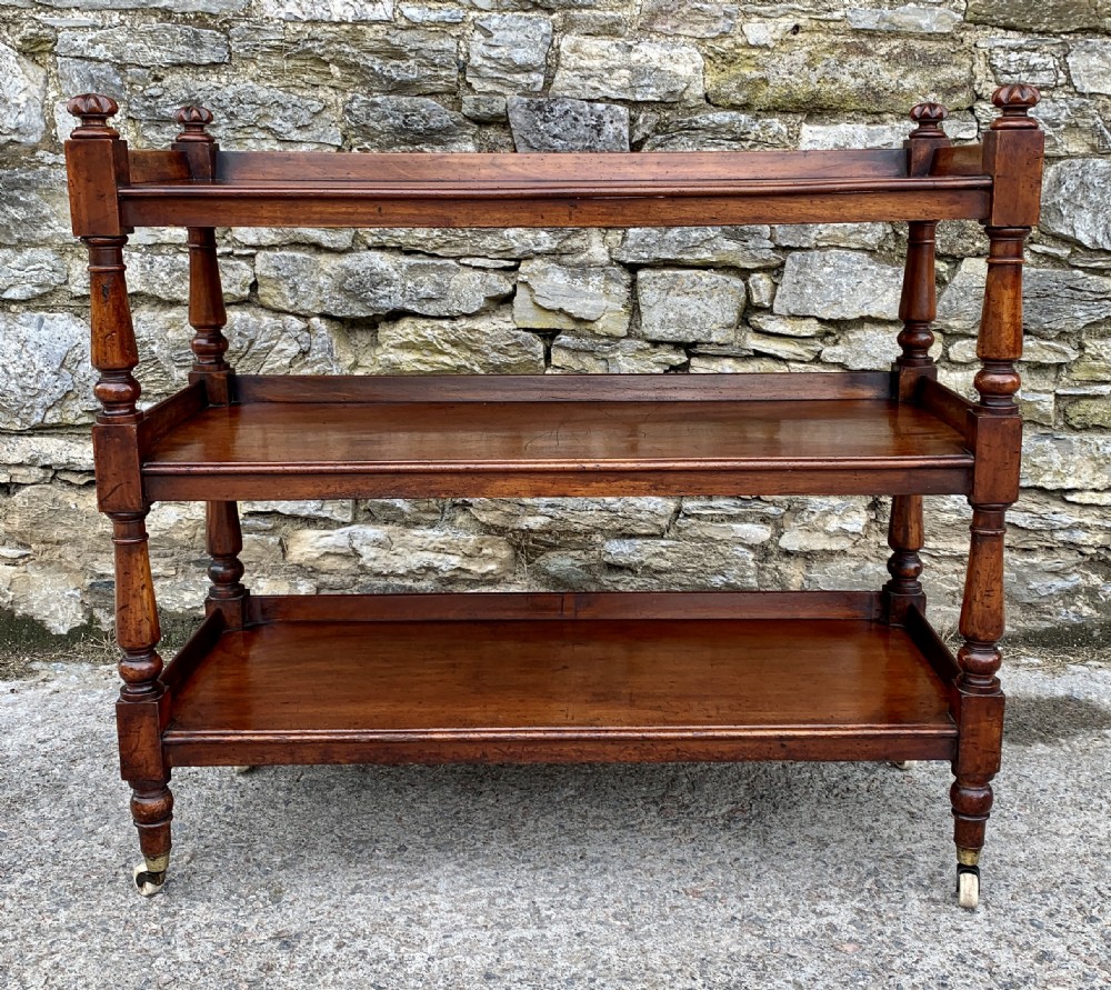 Victorian Mahogany Three Tier Buffet Dumb Waiter View IV