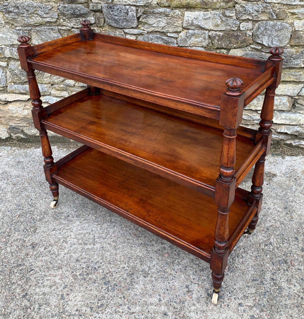 Victorian Mahogany Three Tier Buffet Dumb Waiter View X