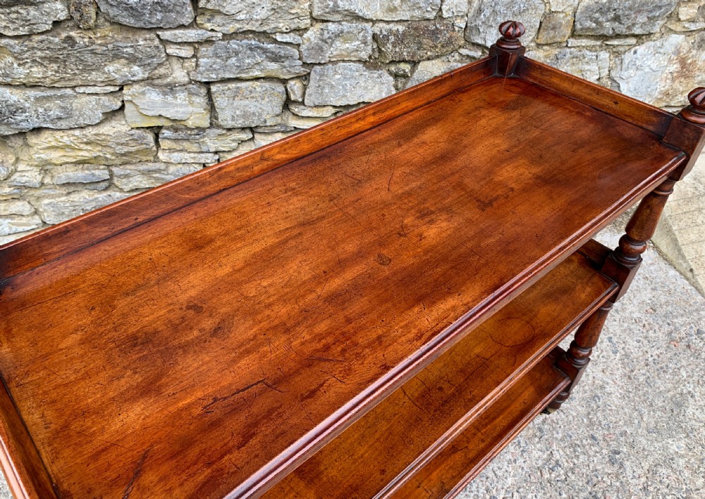 Victorian Mahogany Three Tier Buffet Dumb Waiter View XII