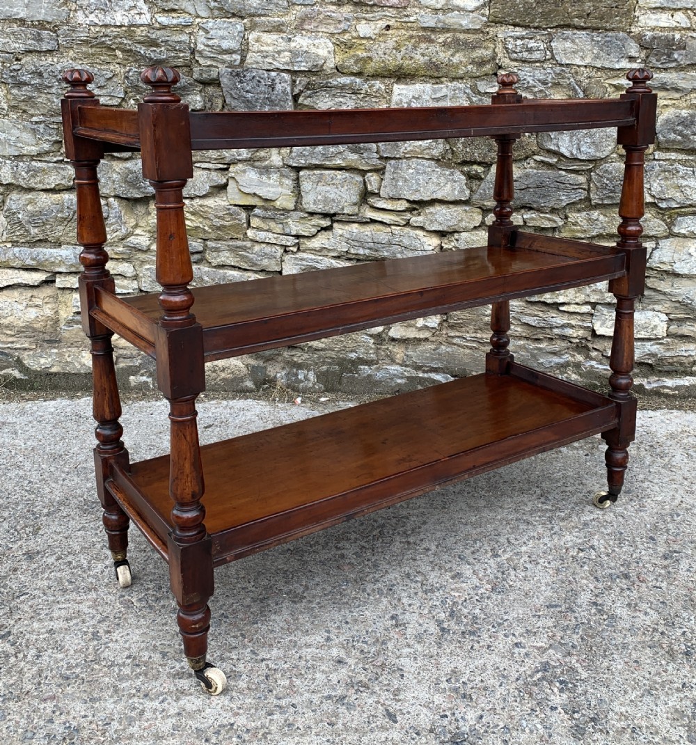 Victorian Mahogany Three Tier Buffet Dumb Waiter View XVI