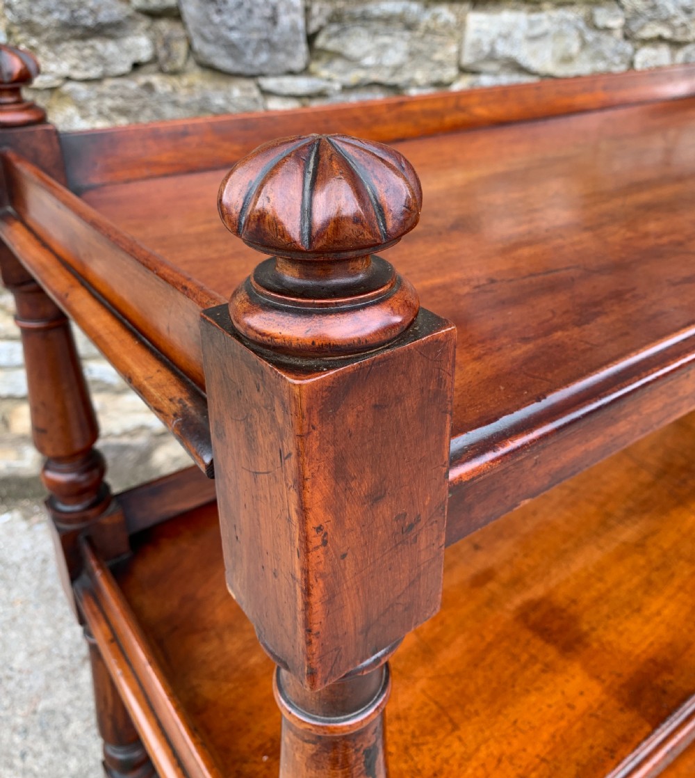 Victorian Mahogany Three Tier Buffet Dumb Waiter View XX