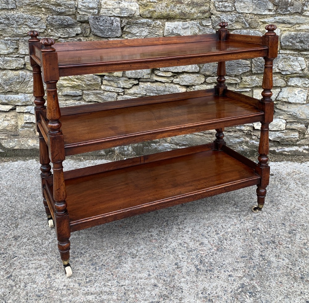 Victorian Mahogany Three Tier Buffet Dumb Waiter View XXI