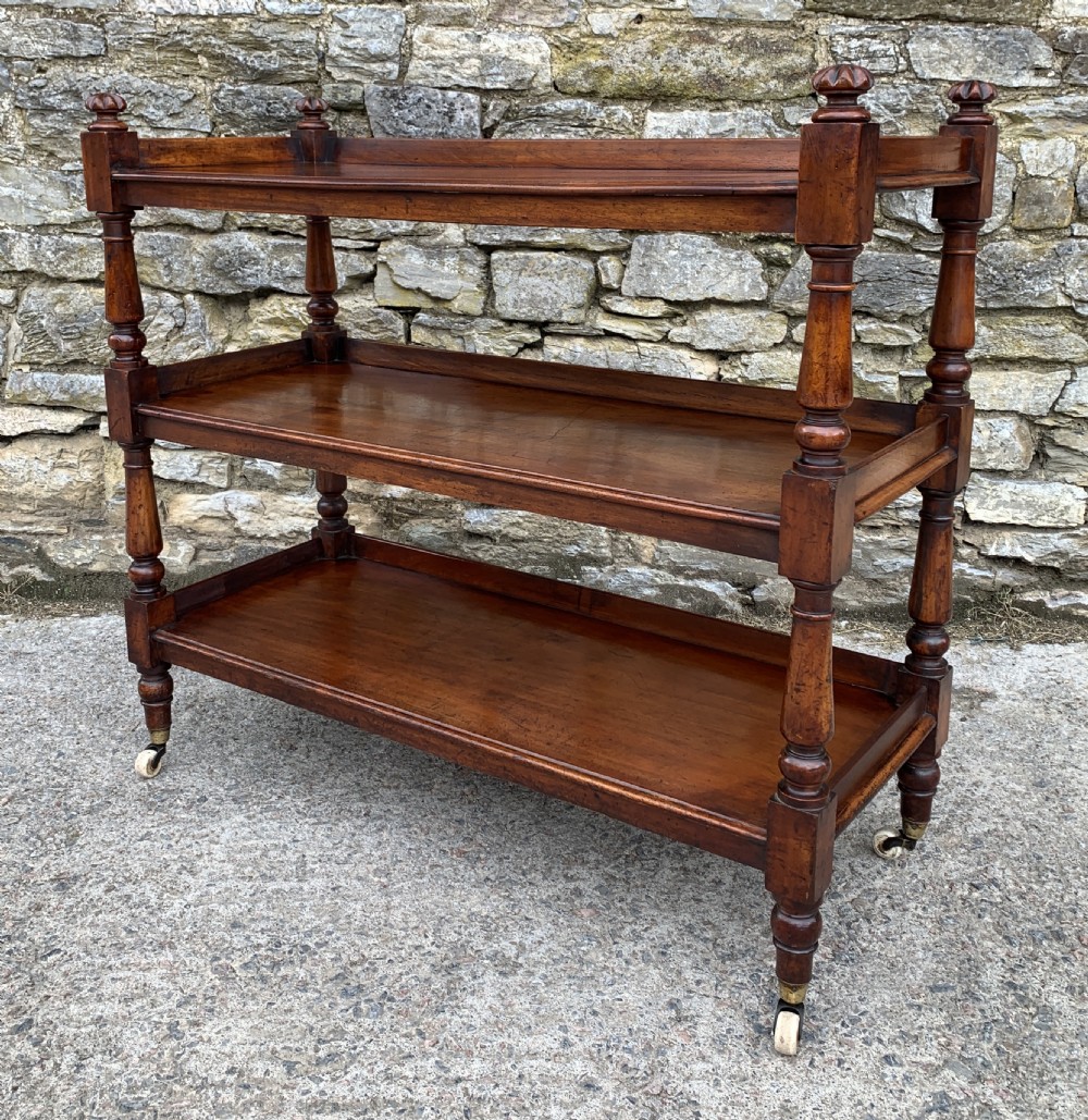 Victorian Mahogany Three Tier Buffet Dumb Waiter View XXII